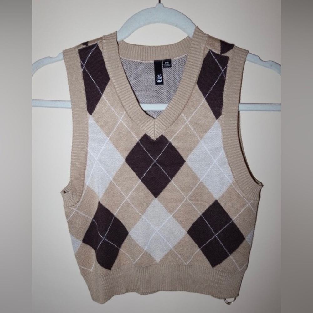 Garage plaid sweater vest